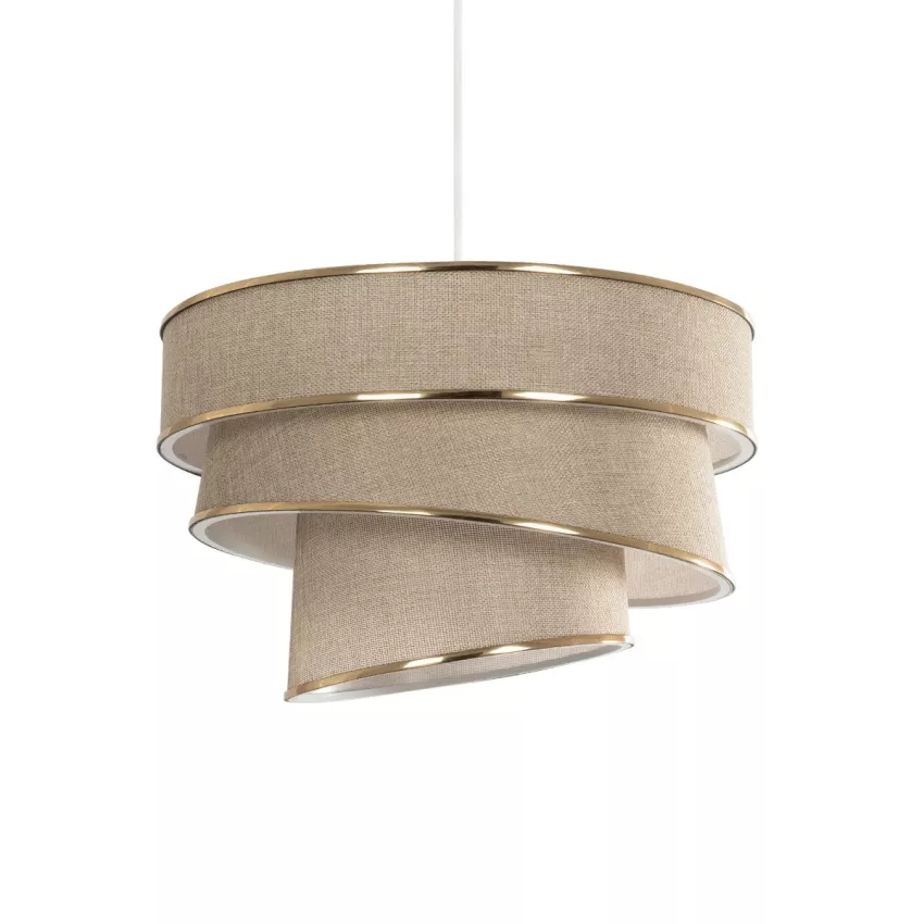 GLOBOSTAR® SIERA  Μοντέρνο Κρεμαστό Φωτιστικό Οροφής με Ντουί 1 x E27 AC 220-240V IP20 - Μπεζ & Χρυσό - Μ38 x Π38 x Υ26cm