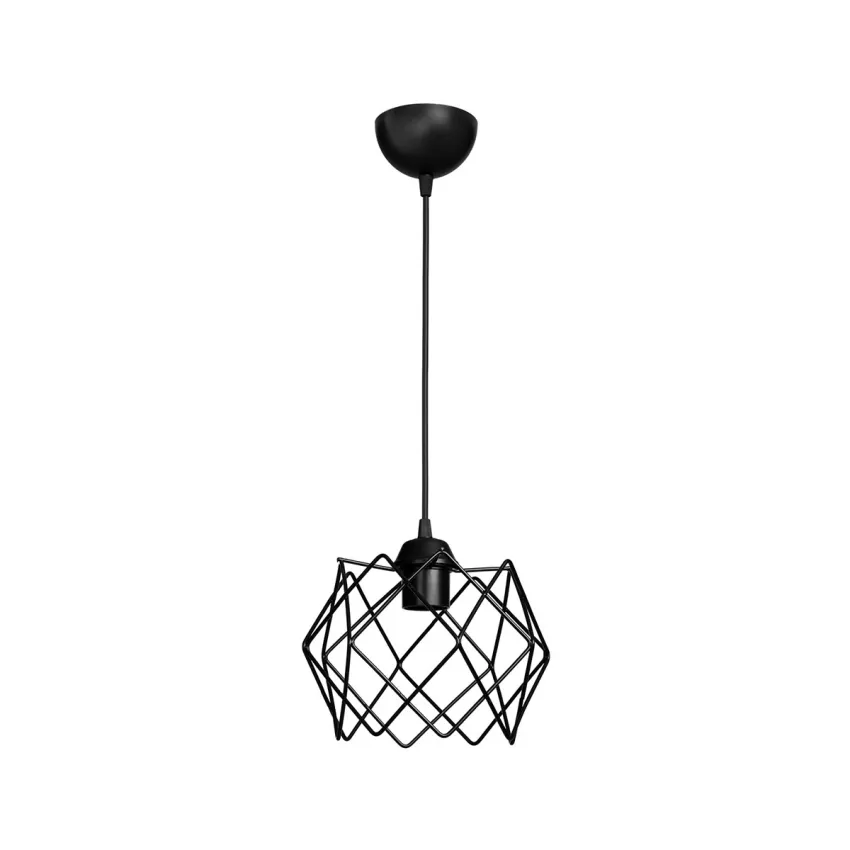 GLOBOSTAR® VORTEX  Μοντέρνο Κρεμαστό Φωτιστικό Οροφής με Ντουί 1 x E27 AC 220-240V IP20 - Μαύρο - Μ23.5 x Π23.5 x Υ20cm