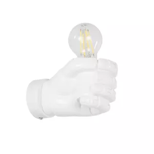 FIST  Μοντέρνο Επιτοίχιο Φωτιστικό Απλίκα Μονόφωτο 1 x E27 IP20 Λευκό Γύψο - Μ15 x Π10 x Υ10cm