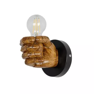 FIST  Μοντέρνο Επιτοίχιο Φωτιστικό Απλίκα Μονόφωτο 1 x E27 IP20 Καφέ Γύψο - Μ15 x Π10 x Υ10cm