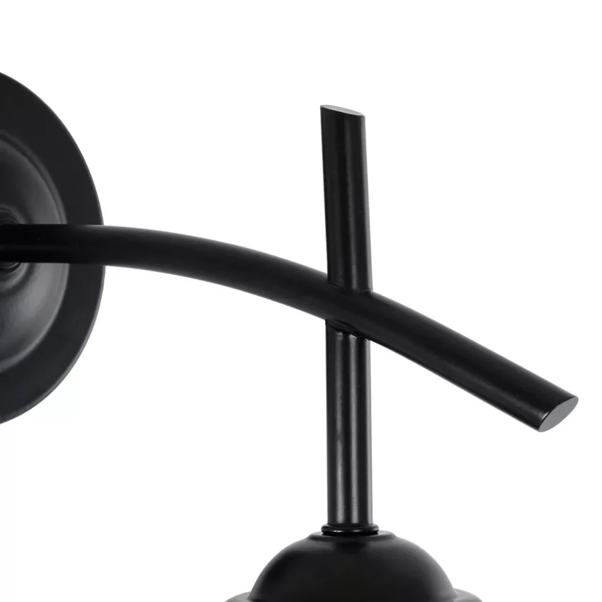 ISEN  Μοντέρνο Επιτοίχιο Φωτιστικό Απλίκα Μονόφωτο 1 x E27 IP20 Μαύρο Μέταλλο με Λευκό Γυαλί - Μ24 x Π15 x Υ27cm