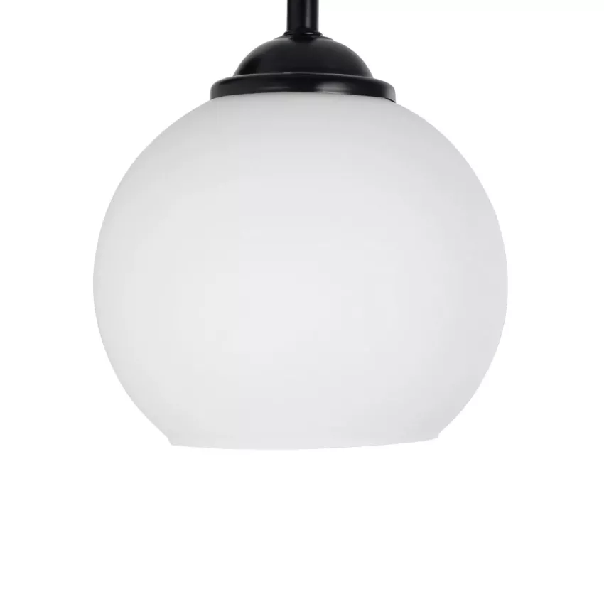 ISEN  Μοντέρνο Επιτοίχιο Φωτιστικό Απλίκα Μονόφωτο 1 x E27 IP20 Μαύρο Μέταλλο με Λευκό Γυαλί - Μ24 x Π15 x Υ27cm