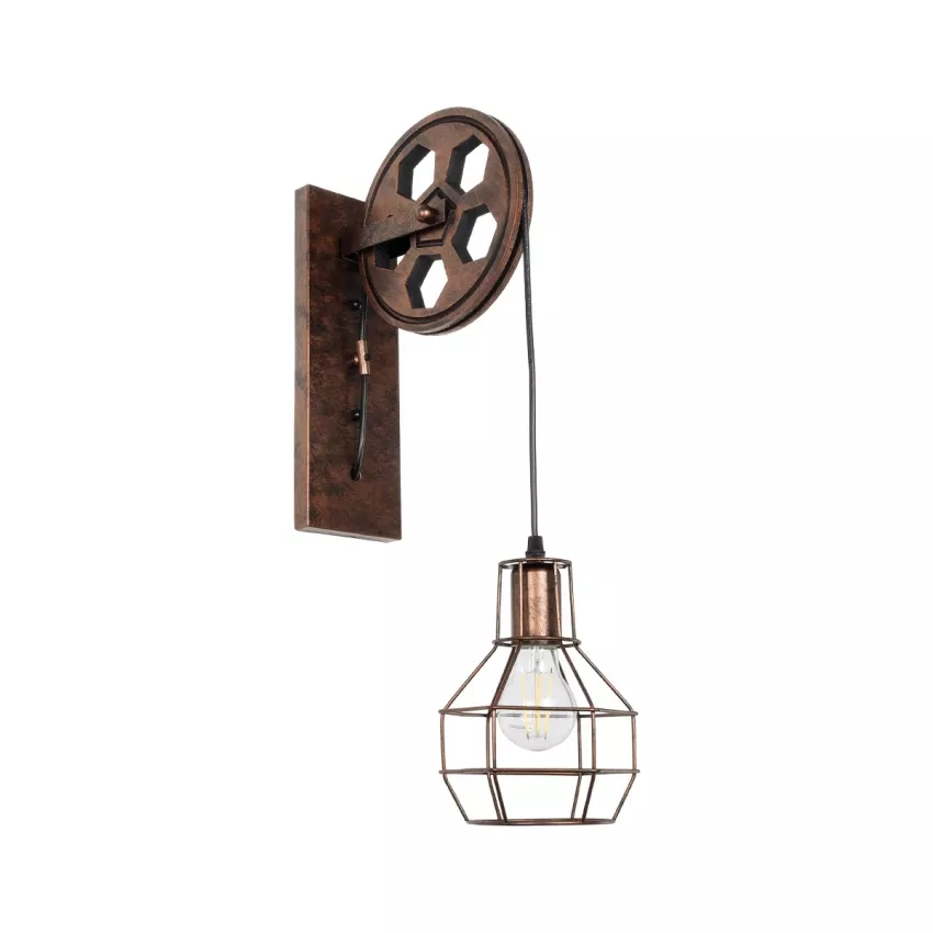 RYDON  Vintage Επιτοίχιο Φωτιστικό Απλίκα Μονόφωτο 1 x E27 IP20 Χάλκινο Μέταλλο - Μ15 x Π24 x Υ70cm