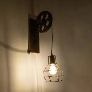 RYDON  Vintage Επιτοίχιο Φωτιστικό Απλίκα Μονόφωτο 1 x E27 IP20 Χάλκινο Μέταλλο - Μ15 x Π24 x Υ70cm