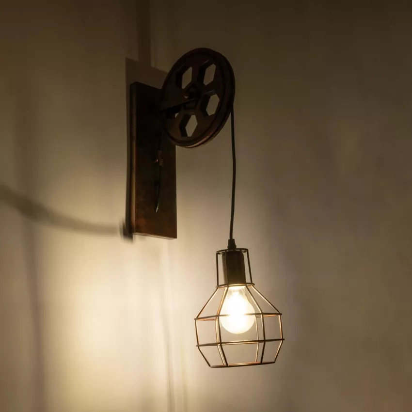 RYDON  Vintage Επιτοίχιο Φωτιστικό Απλίκα Μονόφωτο 1 x E27 IP20 Χάλκινο Μέταλλο - Μ15 x Π24 x Υ70cm