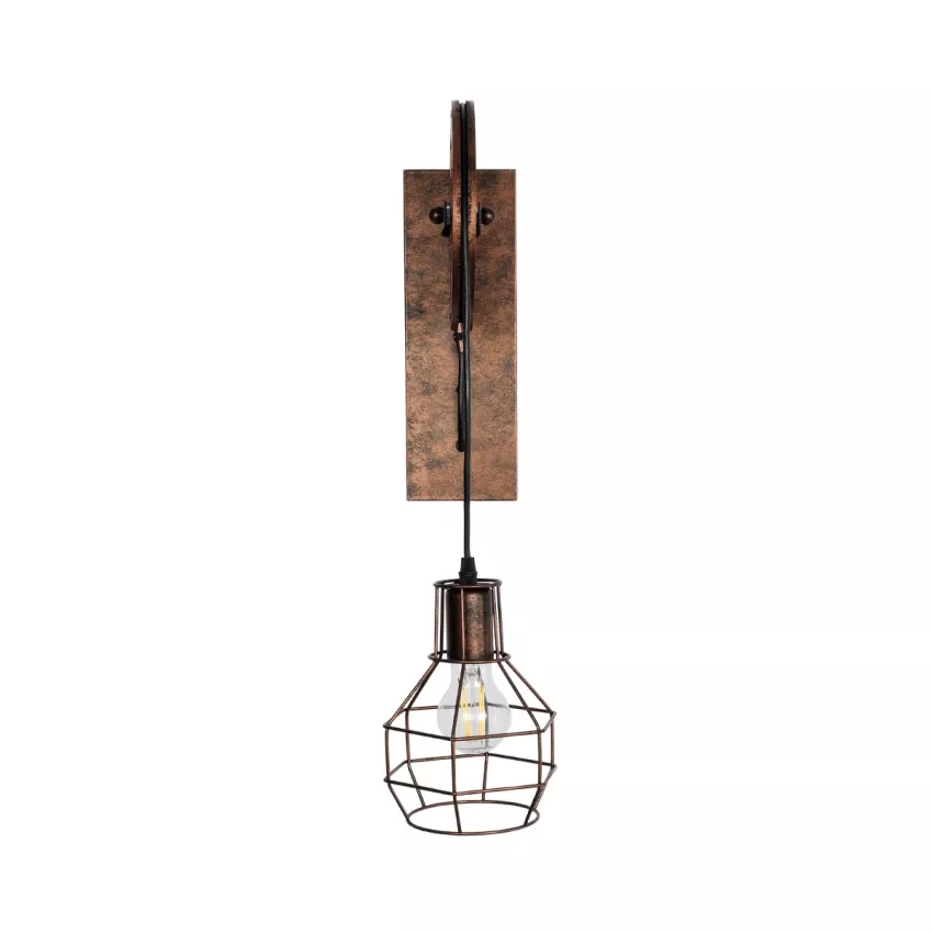 RYDON  Vintage Επιτοίχιο Φωτιστικό Απλίκα Μονόφωτο 1 x E27 IP20 Χάλκινο Μέταλλο - Μ15 x Π24 x Υ70cm