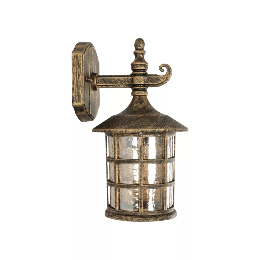 GLOBOSTAR® PHAROS  Vintage Φωτιστικό Τοίχου - Απλίκα με Ντουί 1 x E27 AC 220-240V IP20 - Μπρούτζινο Εφέ Σκουριάς - Μ17 x Π19 x Υ29cm