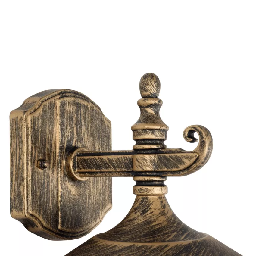 GLOBOSTAR® PHAROS  Vintage Φωτιστικό Τοίχου - Απλίκα με Ντουί 1 x E27 AC 220-240V IP20 - Μπρούτζινο Εφέ Σκουριάς - Μ17 x Π19 x Υ29cm