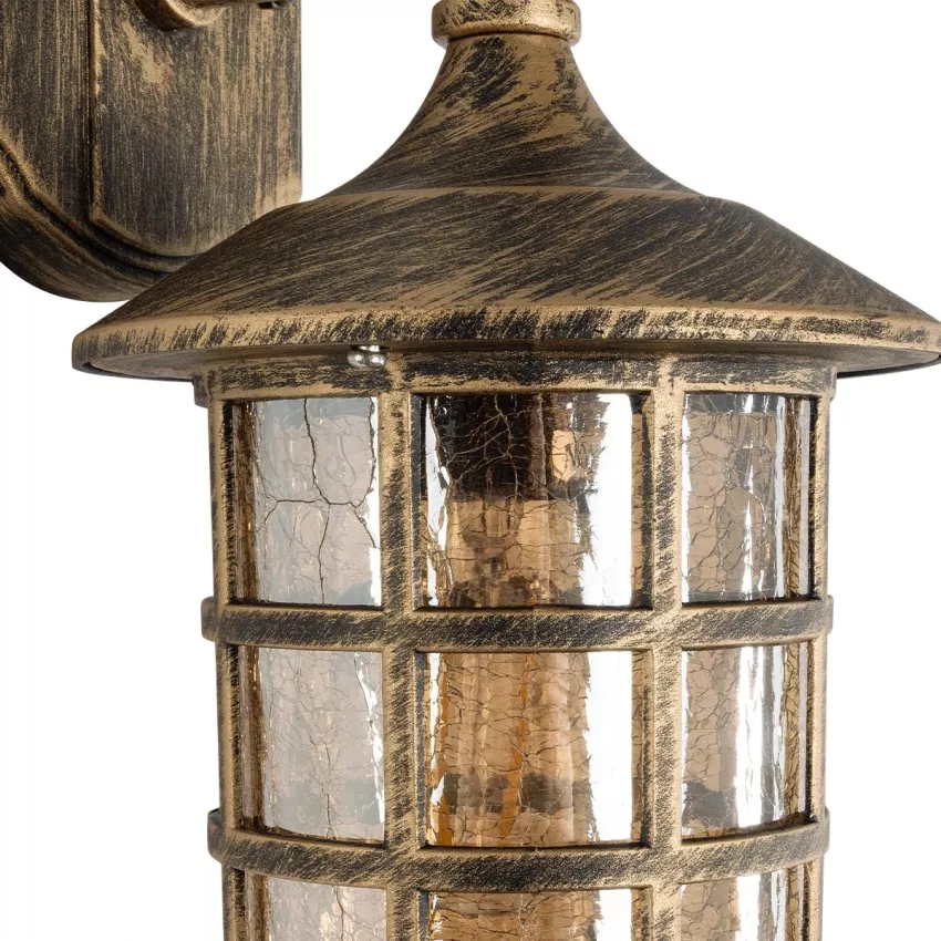 GLOBOSTAR® PHAROS  Vintage Φωτιστικό Τοίχου - Απλίκα με Ντουί 1 x E27 AC 220-240V IP20 - Μπρούτζινο Εφέ Σκουριάς - Μ17 x Π19 x Υ29cm