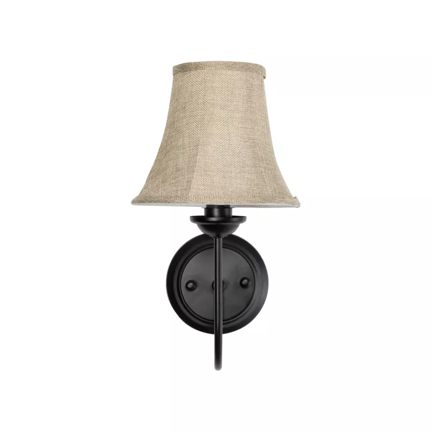 GLOBOSTAR® SHELLY  Vintage Φωτιστικό Τοίχου - Απλίκα με Ντουί 1 x E27 AC 220-240V IP20 - Μαύρο & Μπεζ - Μ13 x Π18 x Υ34cm