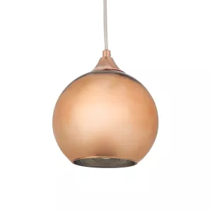 CANDELA  Μοντέρνο Κρεμαστό Φωτιστικό Μπάλα Μονόφωτο 1 x E27 IP20 Χάλκινο Γυαλί - Μ15 x Π15 x Υ13cm