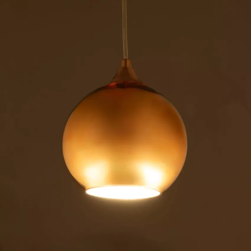 CANDELA  Μοντέρνο Κρεμαστό Φωτιστικό Μπάλα Μονόφωτο 1 x E27 IP20 Χάλκινο Γυαλί - Μ15 x Π15 x Υ13cm