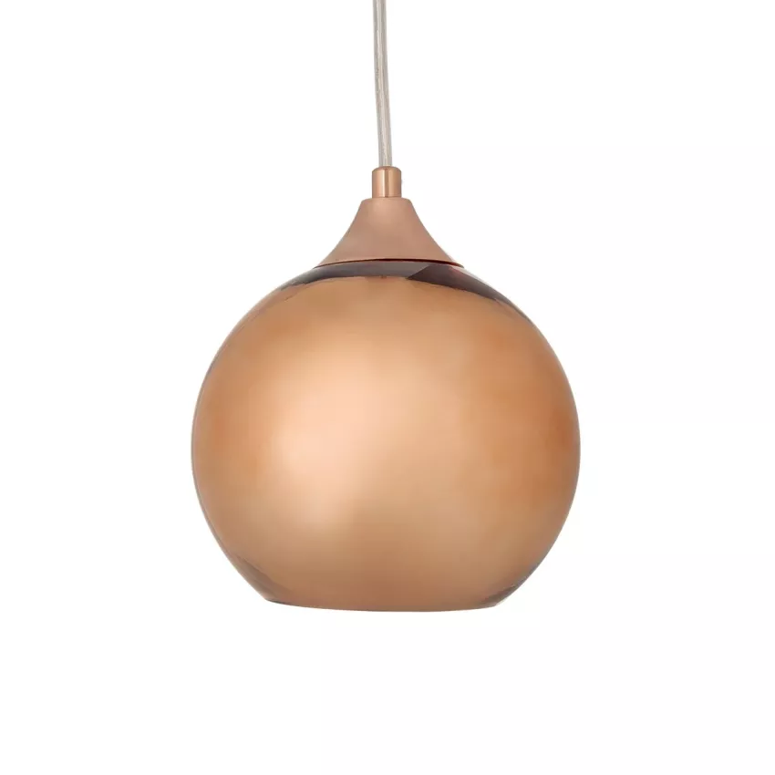 CANDELA  Μοντέρνο Κρεμαστό Φωτιστικό Μπάλα Μονόφωτο 1 x E27 IP20 Χάλκινο Γυαλί - Μ15 x Π15 x Υ13cm