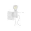 LITTLE MAN  Μοντέρνο Επιτοίχιο Φωτιστικό Απλίκα Μονόφωτο 1 x E27 IP20 Λευκό Μέταλλο - Μ12 x Π19 x Υ17cm