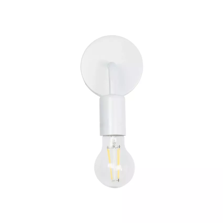 DON  Vintage Επιτοίχιο Φωτιστικό Απλίκα Μονόφωτο 1 x E27 IP20 Λευκό Μέταλλο - Μ10 x Π7 x Υ16cm