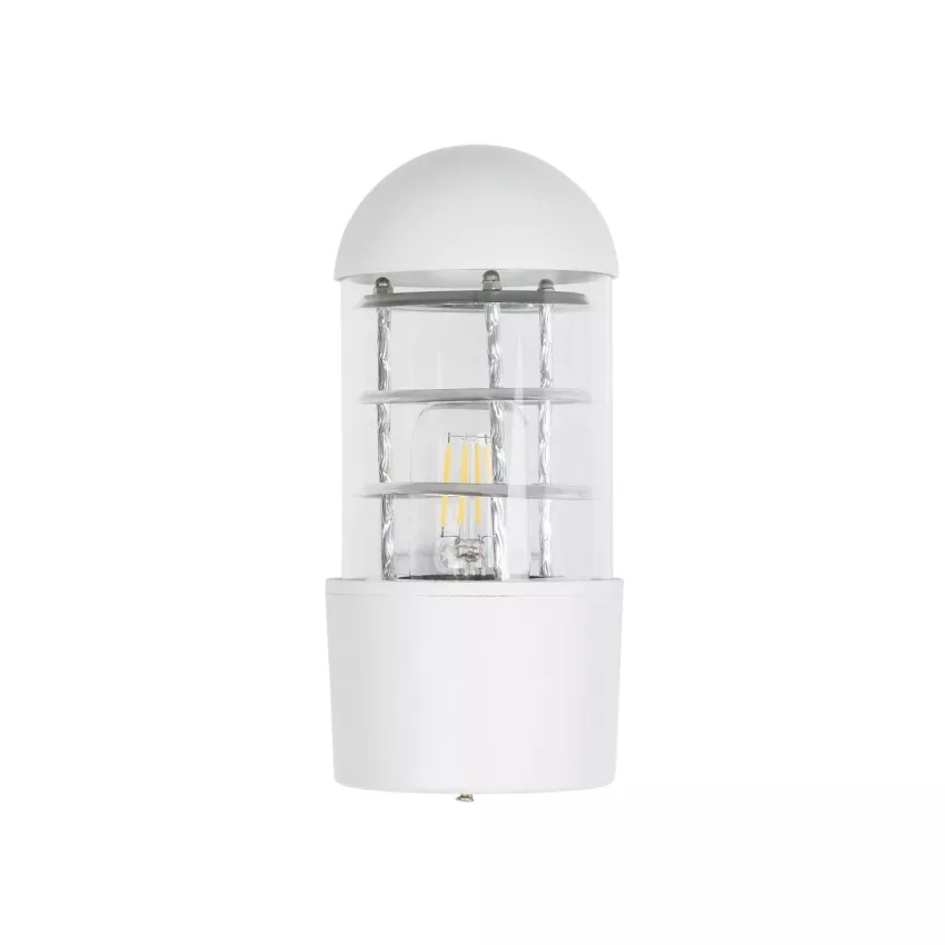 NEWI  Μοντέρνο Επιτοίχιο Φωτιστικό Απλίκα Μονόφωτο 1 x E27 IP20 Λευκό & Ασημί Μέταλλο με Διάφανο Γυαλί - Μ11 x Π17 x Υ23cm