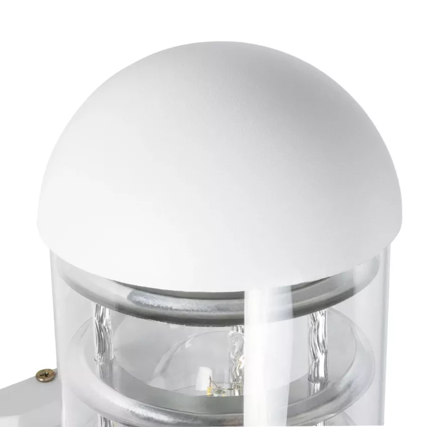 NEWI  Μοντέρνο Επιτοίχιο Φωτιστικό Απλίκα Μονόφωτο 1 x E27 IP20 Λευκό & Ασημί Μέταλλο με Διάφανο Γυαλί - Μ11 x Π17 x Υ23cm