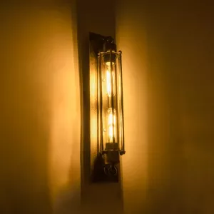 BESPOKE  Vintage Επιτοίχιο Φωτιστικό Απλίκα Δίφωτο 2 x E27 IP20 Μπρούτζινο Μέταλλο - Μ9.5 x Π10 x Υ47cm