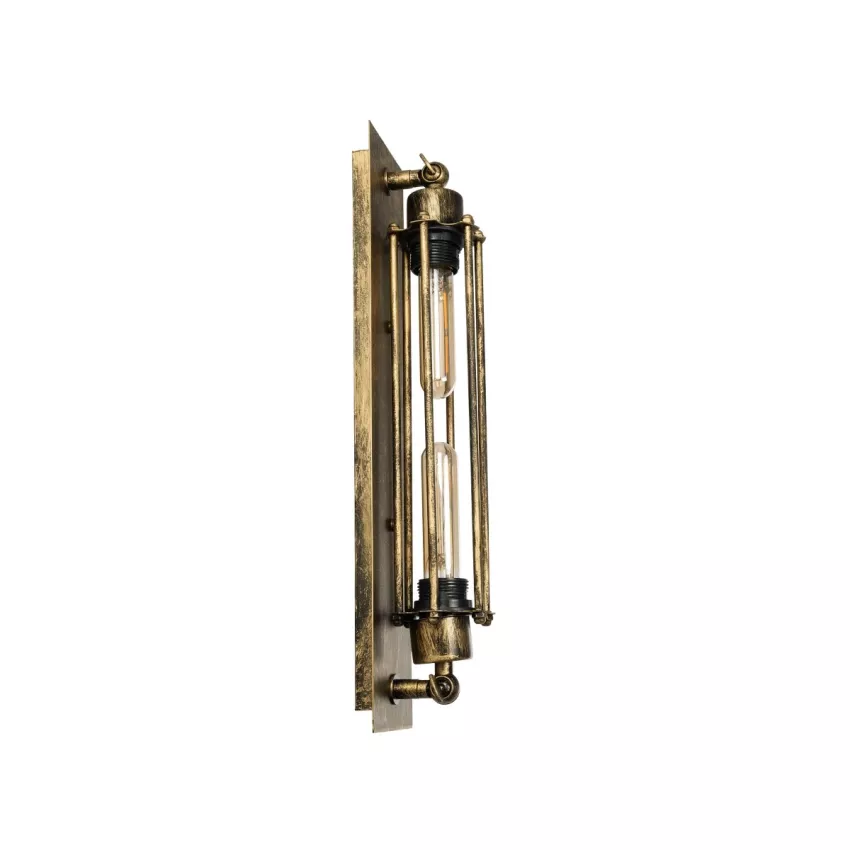 BESPOKE  Vintage Επιτοίχιο Φωτιστικό Απλίκα Δίφωτο 2 x E27 IP20 Μπρούτζινο Μέταλλο - Μ9.5 x Π10 x Υ47cm