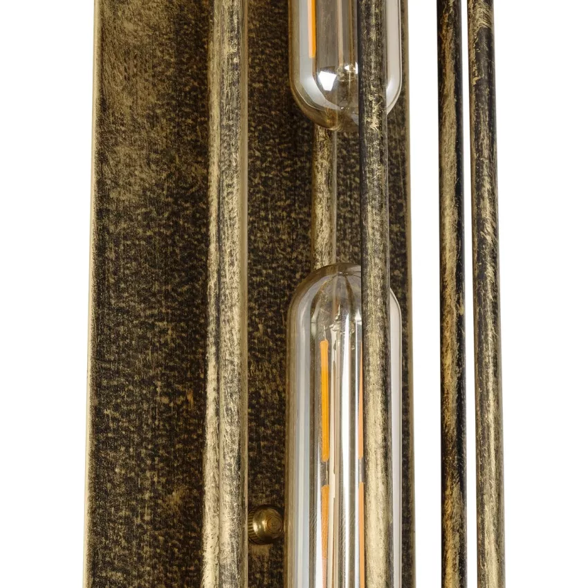 BESPOKE  Vintage Επιτοίχιο Φωτιστικό Απλίκα Δίφωτο 2 x E27 IP20 Μπρούτζινο Μέταλλο - Μ9.5 x Π10 x Υ47cm