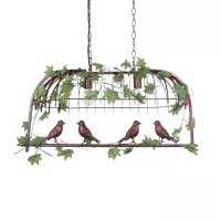 NEST  Vintage Κρεμαστό Φωτιστικό Φιγούρα Δίφωτο 2 x E27 IP20 Χάλκινο Μέταλλο με Πράσινο Πλαστικό - Μ73.6 x Π37.5 x Y38.5cm