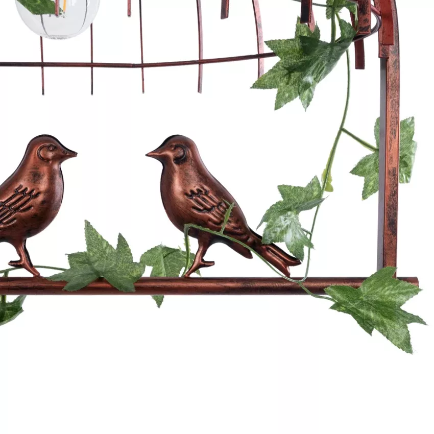 NEST  Vintage Κρεμαστό Φωτιστικό Φιγούρα Δίφωτο 2 x E27 IP20 Χάλκινο Μέταλλο με Πράσινο Πλαστικό - Μ73.6 x Π37.5 x Y38.5cm