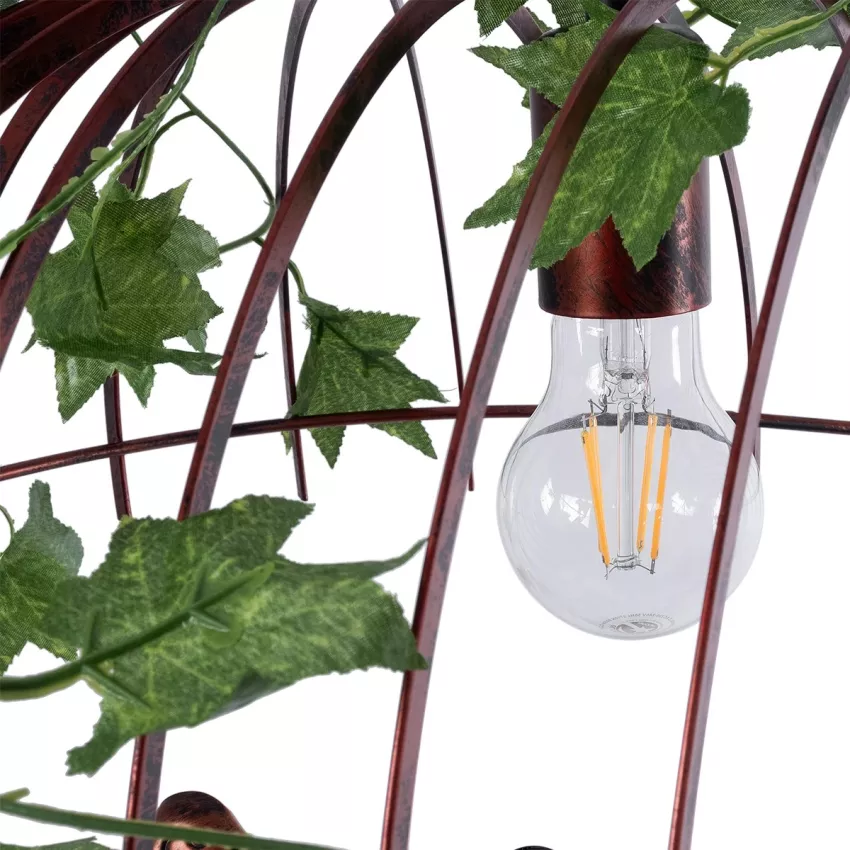 NEST  Vintage Κρεμαστό Φωτιστικό Φιγούρα Δίφωτο 2 x E27 IP20 Χάλκινο Μέταλλο με Πράσινο Πλαστικό - Μ73.6 x Π37.5 x Y38.5cm