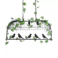 NEST  Vintage Κρεμαστό Φωτιστικό Φιγούρα Τρίφωτο 3 x E27 IP20 Μαύρο Μέταλλο με Πράσινο Πλαστικό - Μ85.5 x Π37.5 x Y38cm