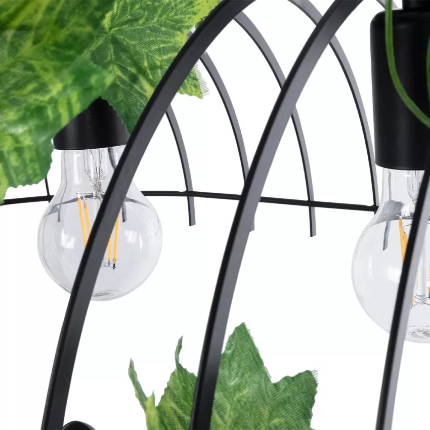 NEST  Vintage Κρεμαστό Φωτιστικό Φιγούρα Τρίφωτο 3 x E27 IP20 Μαύρο Μέταλλο με Πράσινο Πλαστικό - Μ85.5 x Π37.5 x Y38cm