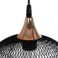 GLOBOSTAR® GLIND  Vintage Κρεμαστό Φωτιστικό Οροφής με Ντουί 3 x E27 AC 220-240V IP20 - Μαύρο - Μ55 x Π25 x Υ70cm
