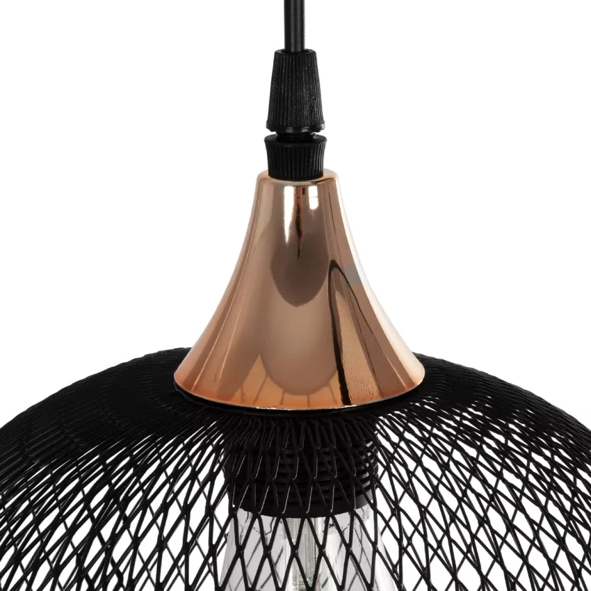 GLOBOSTAR® GLIND  Vintage Κρεμαστό Φωτιστικό Οροφής με Ντουί 3 x E27 AC 220-240V IP20 - Μαύρο - Μ55 x Π25 x Υ70cm