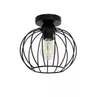 GLOBOSTAR® BITUIN  Μοντέρνο Φωτιστικό Οροφής με Ντουί 1 x E27 AC 220-240V IP20 - Μαύρο - Μ21 x Π21 x Υ18cm