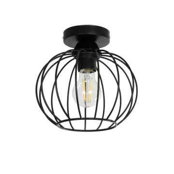 GLOBOSTAR® BITUIN  Μοντέρνο Φωτιστικό Οροφής με Ντουί 1 x E27 AC 220-240V IP20 - Μαύρο - Μ21 x Π21 x Υ18cm