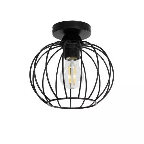 GLOBOSTAR® BITUIN  Μοντέρνο Φωτιστικό Οροφής με Ντουί 1 x E27 AC 220-240V IP20 - Μαύρο - Μ21 x Π21 x Υ18cm