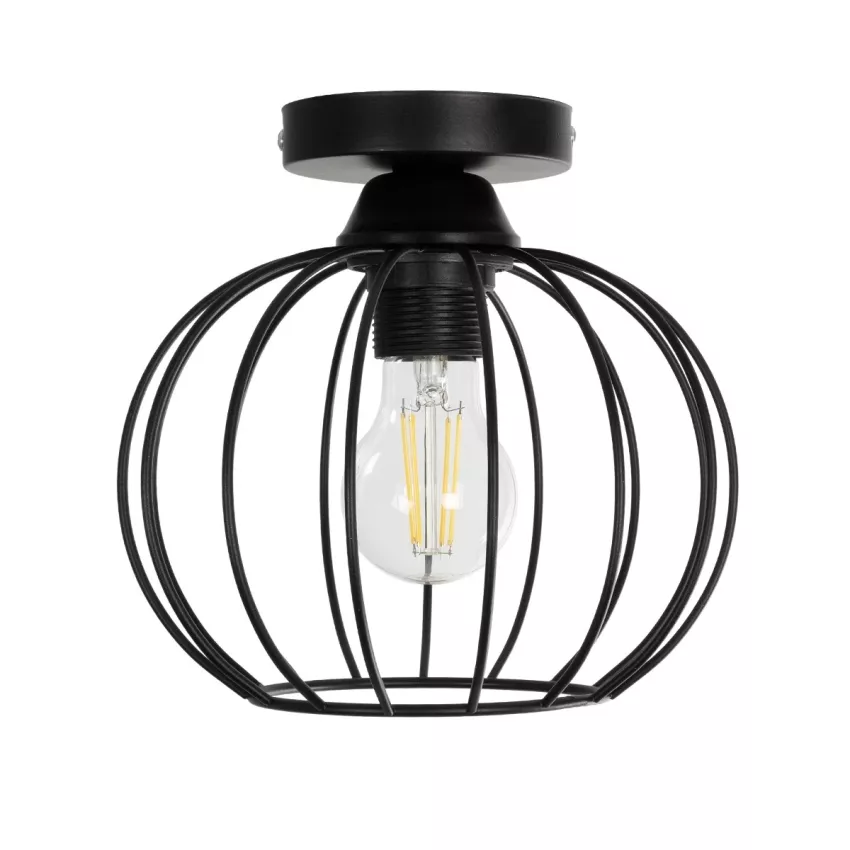 GLOBOSTAR® BITUIN  Μοντέρνο Φωτιστικό Οροφής με Ντουί 1 x E27 AC 220-240V IP20 - Μαύρο - Μ21 x Π21 x Υ18cm