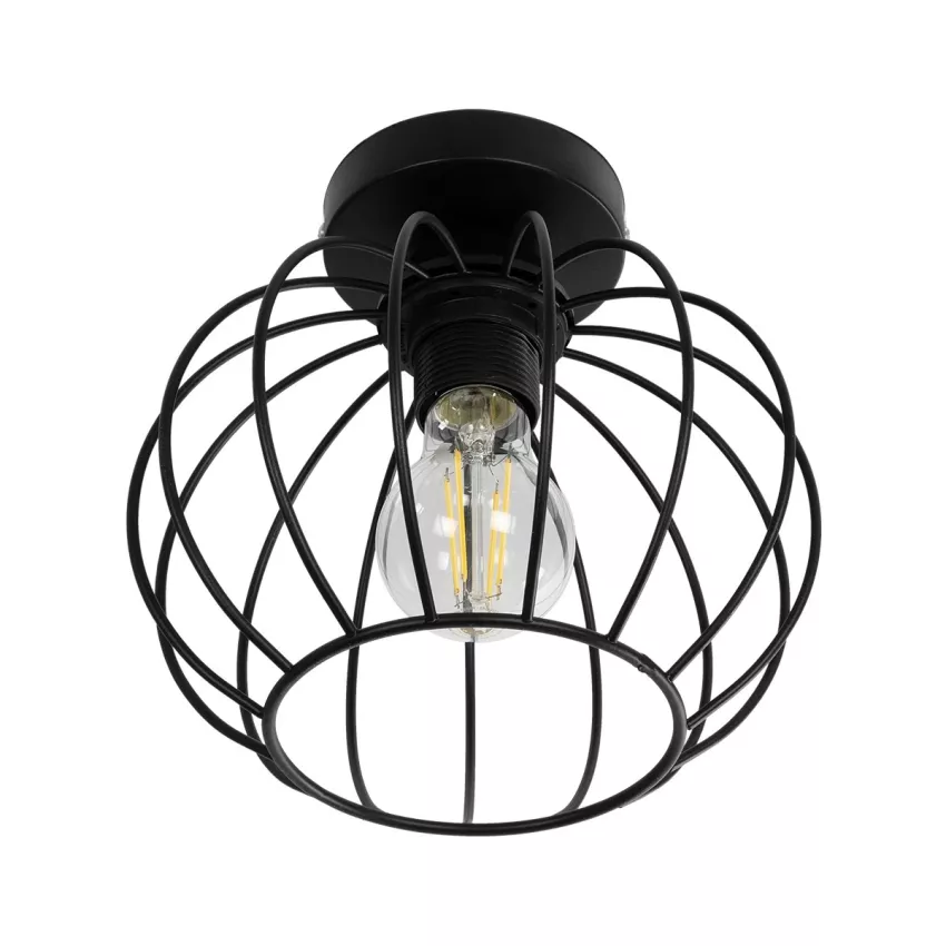 GLOBOSTAR® BITUIN  Μοντέρνο Φωτιστικό Οροφής με Ντουί 1 x E27 AC 220-240V IP20 - Μαύρο - Μ21 x Π21 x Υ18cm