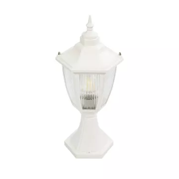 ENGLAND  Vintage Επιδαπέδιο Φωτιστικό Φαναράκι Μονόφωτο 1 x E27 IP44 Λευκό Πλαστικό - Μ20 x Π20 x Υ45cm