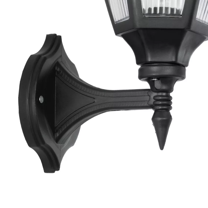 ENGLAND  Vintage Επιτοίχιο Φωτιστικό Φαναράκι Μονόφωτο 1 x E27 IP44 Μαύρο Πλαστικό - Μ20 x Π20 x Υ30cm