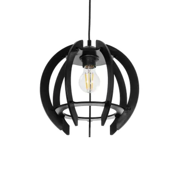 VIVIDUS  Μοντέρνο Κρεμαστό Φωτιστικό Ανάρτηση Μονόφωτο 1 x E27 IP20 Μαύρο & Διάφανο Πλαστικό - Μ30 x Π30 x Υ70cm