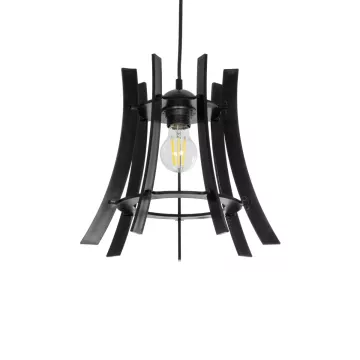 VIVIDUS  Μοντέρνο Κρεμαστό Φωτιστικό Ανάρτηση Μονόφωτο 1 x E27 IP20 Μαύρο & Διάφανο Πλαστικό - Μ30 x Π30 x Υ70cm