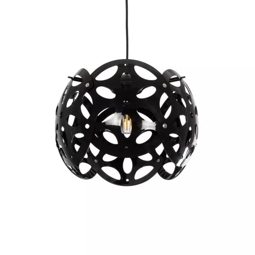 DOMINIC  Μοντέρνο Κρεμαστό Φωτιστικό Καπέλο Μονόφωτο 1 x E27 IP20 Μαύρο Πλαστικό - Μ30 x Π30 x Υ70cm