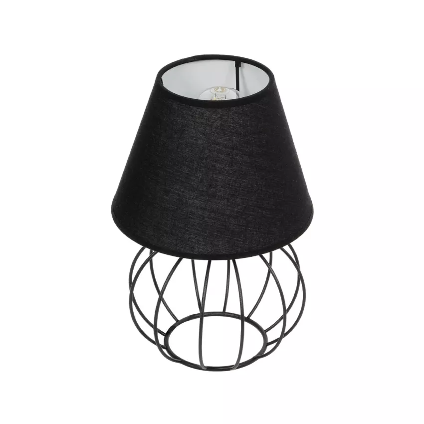 SHAPE  Μοντέρνο Eπιτραπέζιο Φωτιστικό Μονόφωτο 1 x E27 IP20 Μαύρο Μέταλλο με Μαύρο Ύφασμα - Μ40 x Π40 x Υ27cm