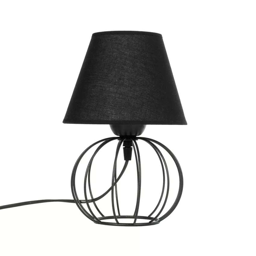 SHAPE  Μοντέρνο Eπιτραπέζιο Φωτιστικό Μονόφωτο 1 x E27 IP20 Μαύρο Μέταλλο με Μαύρο Ύφασμα - Μ40 x Π40 x Υ27cm