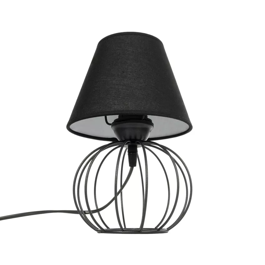 SHAPE  Μοντέρνο Eπιτραπέζιο Φωτιστικό Μονόφωτο 1 x E27 IP20 Μαύρο Μέταλλο με Μαύρο Ύφασμα - Μ40 x Π40 x Υ27cm