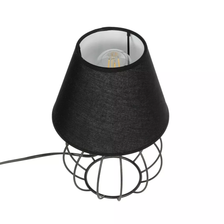 SHAPE  Μοντέρνο Eπιτραπέζιο Φωτιστικό Μονόφωτο 1 x E27 IP20 Μαύρο Μέταλλο με Μαύρο Ύφασμα - Μ40 x Π40 x Υ27cm
