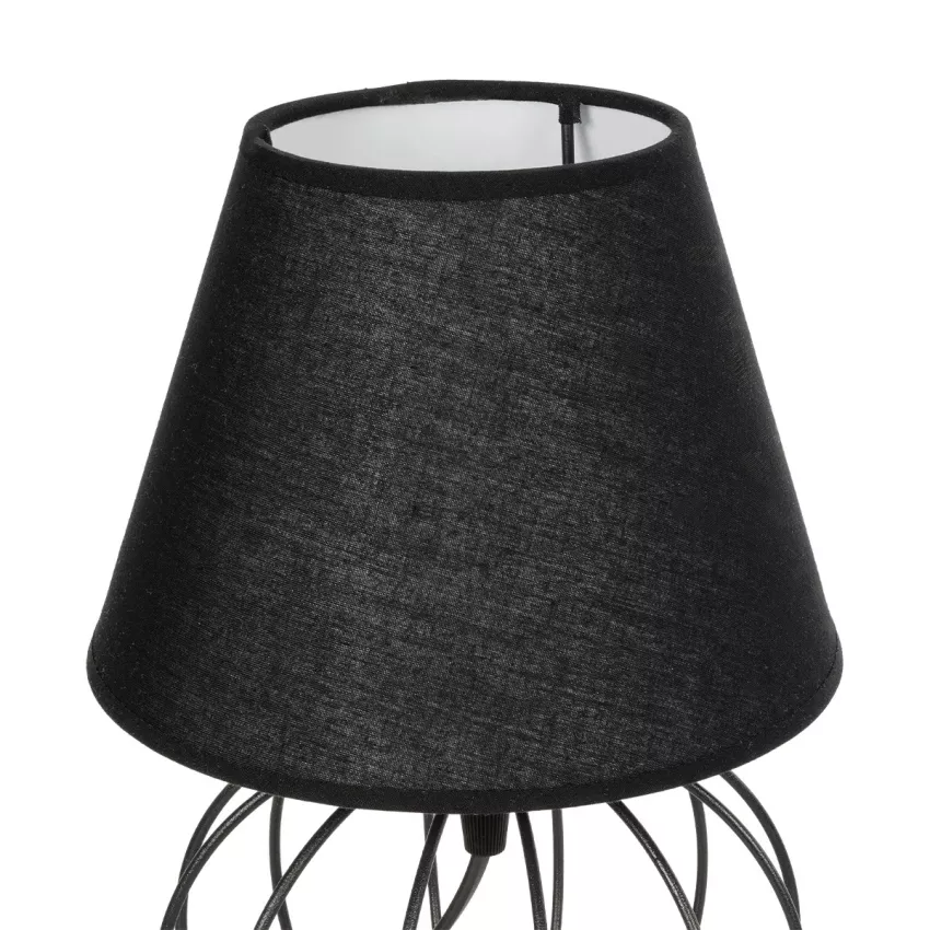 SHAPE  Μοντέρνο Eπιτραπέζιο Φωτιστικό Μονόφωτο 1 x E27 IP20 Μαύρο Μέταλλο με Μαύρο Ύφασμα - Μ40 x Π40 x Υ27cm