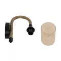 RIFT  Vintage Επιτοίχιο Φωτιστικό Απλίκα Σχοινί Μονόφωτο 1 x E27 IP20 Μαύρο Μέταλλο με Μπεζ Σχοινί με Φιμέ Γυαλί - Μ22.5 x Π22.5 x Υ28.5cm