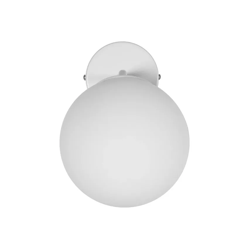 DALPH  Vintage Επιτοίχιο Φωτιστικό Απλίκα Μονόφωτο 1 x E27 IP20 Λευκό Μέταλλο με Λευκό Γυαλί - M15 x Π18 x Υ22.5cm