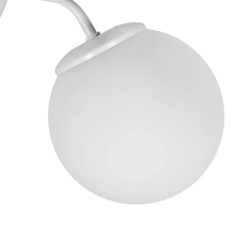 DALPH  Vintage Επιτοίχιο Φωτιστικό Απλίκα Μονόφωτο 1 x E27 IP20 Λευκό Μέταλλο με Λευκό Γυαλί - M15 x Π18 x Υ22.5cm