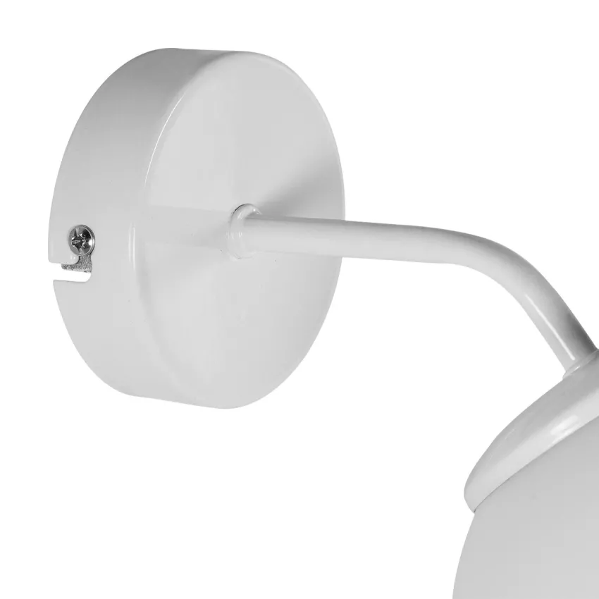 DALPH  Vintage Επιτοίχιο Φωτιστικό Απλίκα Μονόφωτο 1 x E27 IP20 Λευκό Μέταλλο με Λευκό Γυαλί - M15 x Π18 x Υ22.5cm